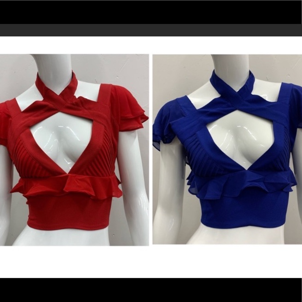 NWT Nasty Gal Flutter Crop Top